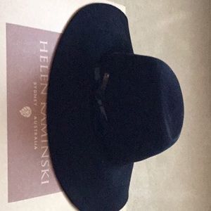 Helen Kaminski  Nevara hat with leather twist bow.